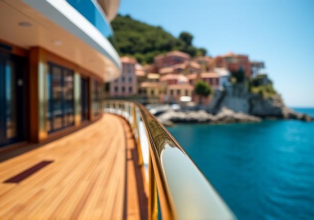 Nave Umbra Voyager al tramonto nel Mediterraneo